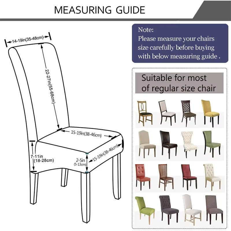 WANERQU Esszimmer Stuhl Abdeckung mit Jacquard-Blattmuster in Grün, elastische Sitzbezüge für Bankettstühle - Bild 2