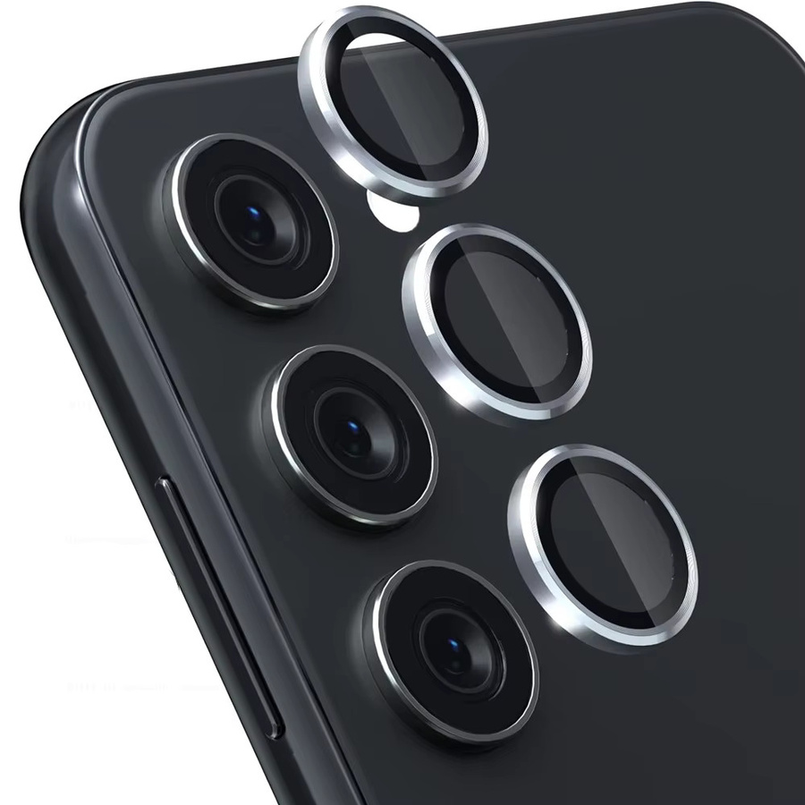 Samsung Galaxy S25 FE 5G Kameraobjektivschutz aus gehärtetem 9H HD Glas mit Aluminiumringen in Schwarz - Bild 4