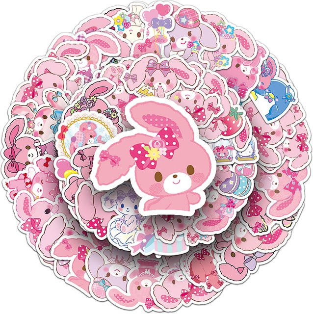 50 Stück Sanrio Anime Sticker Bonbonribbon Motiv in Pink - Bild 1
