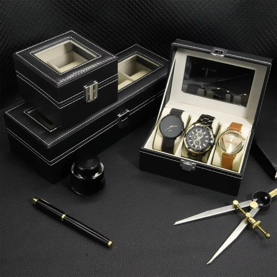 OAKCHARM Uhrenbox, PU Leder, Schwarz, Herren - Bild 3