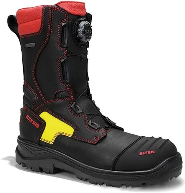 Elten Feuerwehrstiefel Colin GTX Boa ESD F2A aus Rindleder in Schwarz-Rot Gr. 37 - Bild 1