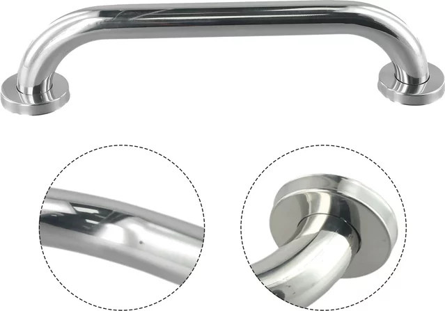 VIBRATITE Haltegriff aus Edelstahl in Silber, Wandmontage, gerade Form - Bild 1