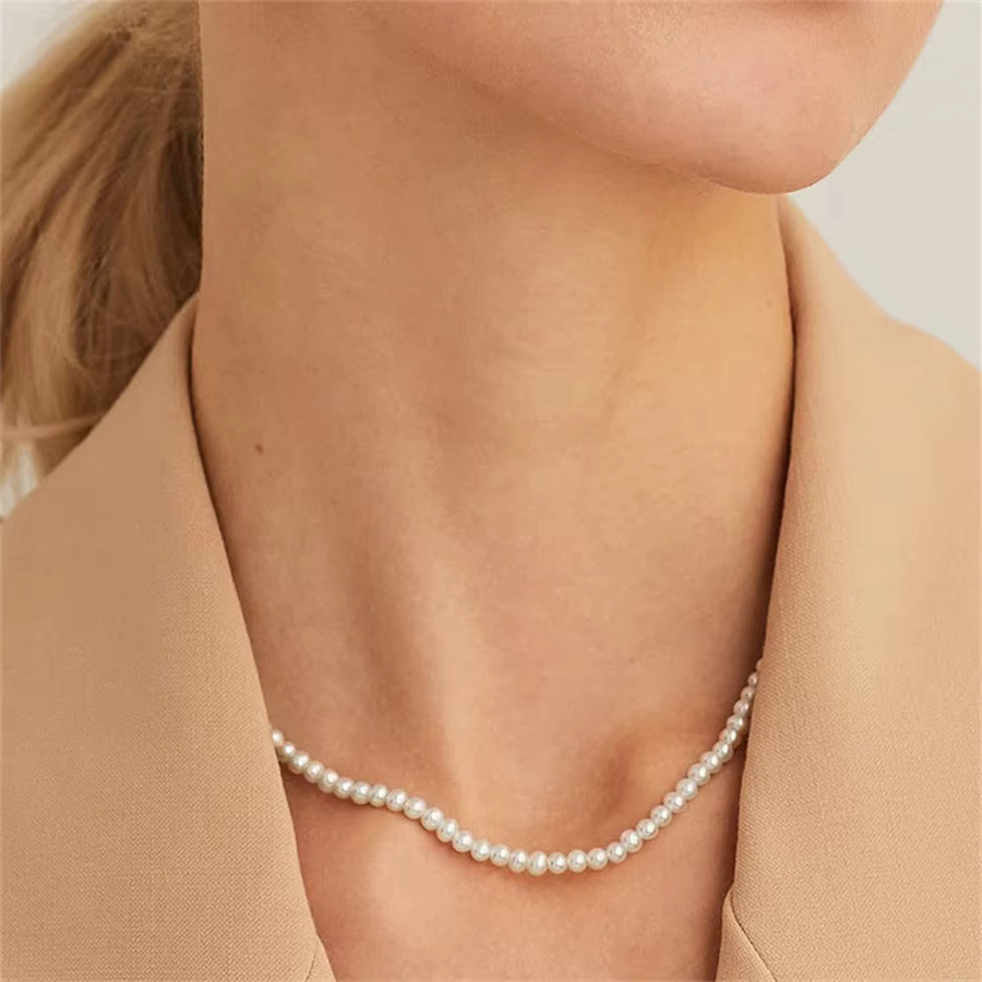 St.delan Perlenkette 14K Vergoldet, Edelstahl, Damen - Bild 2