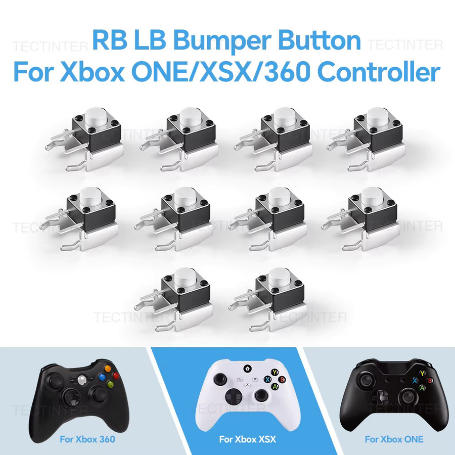 TECTINTER 10er Set Ersatz RB LB Taktile Stoßstangen-Schalter für Xbox Serie X/S und Xbox One S/X Elite Controller in Weiß - Bild 6