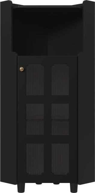 okwish Eckschrank mit LED-Beleuchtung und App-Steuerung, Kommode mit Glastüren in Schwarz, B/T/H: 63,5 x 40,0 x 124,0 cm - Bild 1