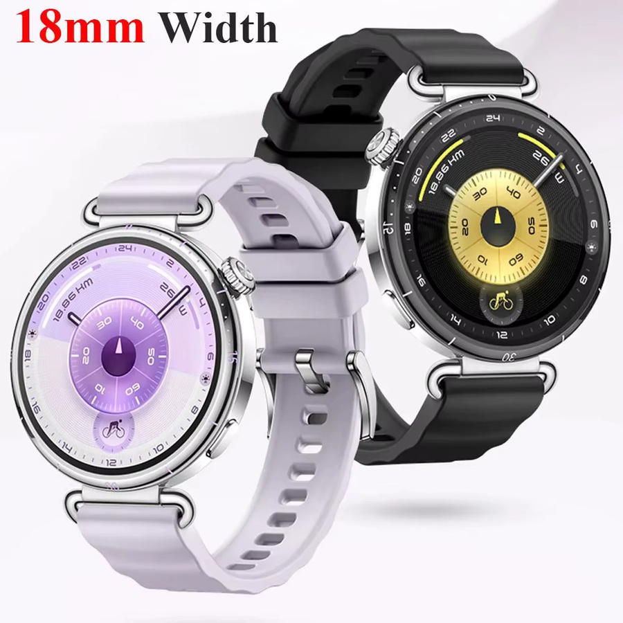 Huawei Uhrenarmband Silikon, 18mm, Schwarz, Unisex - Bild 2