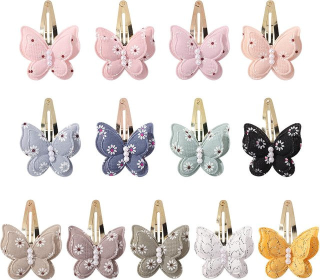 BABY BOWS Schmetterling Haarspangen mit Perlen, 20 Stück, Kinder - Bild 1