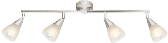 GLOBO Spotbalken Tadeus Deckenleuchte aus Metall und Glas in Chrom und Weiß mit 4 Brennstellen, B/H/T: 60 x 19 x 8 cm - Bild 1