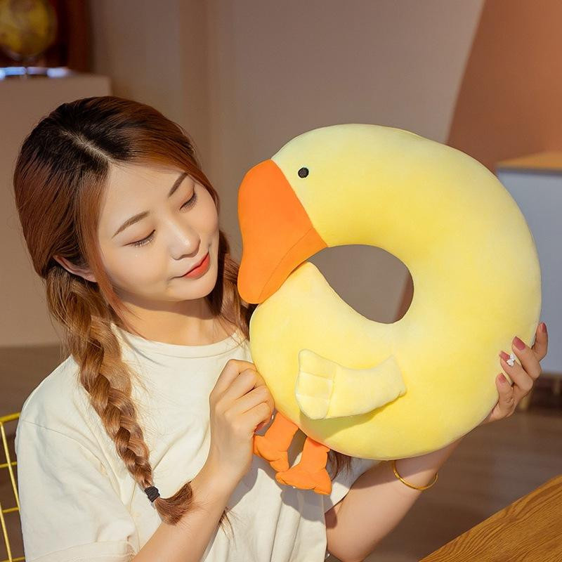 Niedliches U-Form Plüschtier Nackenkissen in Gans- oder Entenoptik für Kinder, Breite: 35 cm - Bild 2