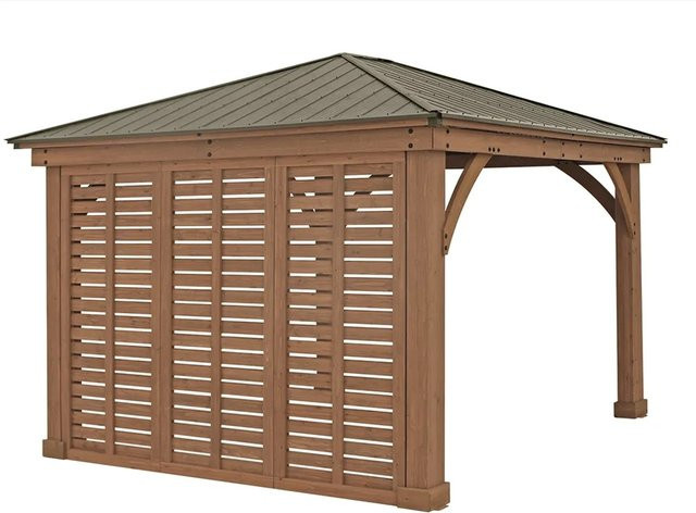 Westmann Seitenwand für Holzpavillon Devon in Natur Holz, B/H/T: 298 x 232 x 8 cm - Bild 1
