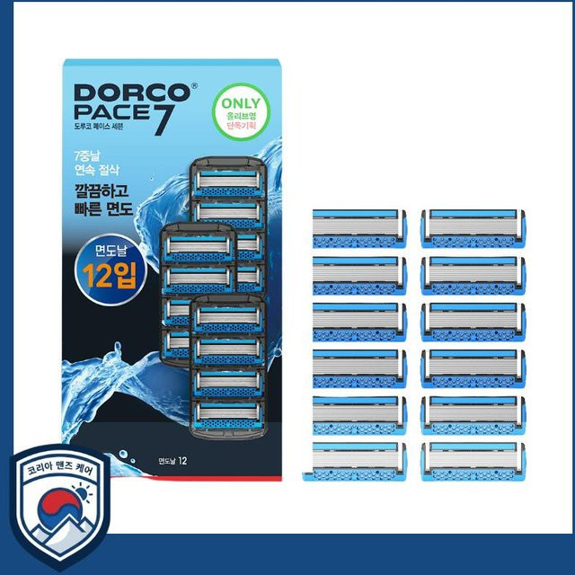 DORCO PACE7 Rasierklingen-Nachfüllpackung, 12 Stück - Bild 1