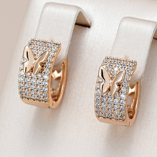 Kienl Ohrring, Schmetterling, Zirkon, 585 Rose Gold, Damen - Bild 1