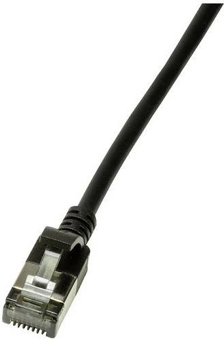 LogiLink CQ9063S RJ45 Patchkabel CAT 6a U/FTP Ethernet LAN Schwarz, Länge: 3,00 m - Bild 1