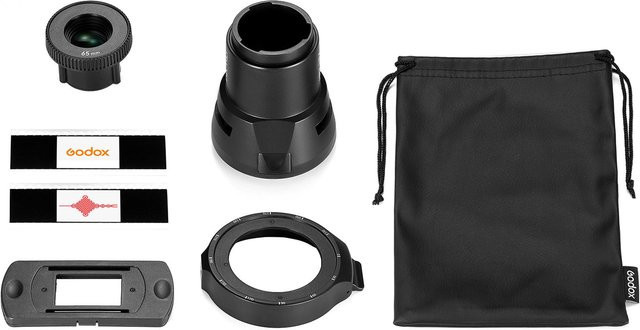 Godox AK-R21 Kamera-Blitzprojektor-Set mit 65-mm-Projektionsobjektiv und Montageadapter für runde Blitzköpfe in Schwarz - Bild 1