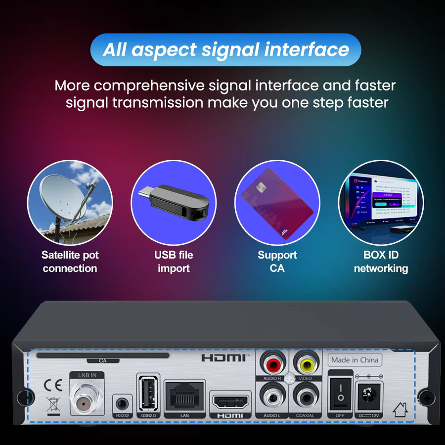 FREESAT V8X 2 Satelliten-TV-Receiver DVB-S2/S2X in Schwarz mit integriertem WIFI und Full HD 1080P Unterstützung - Bild 2