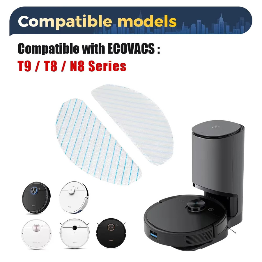 Ecovacs Einweg-Wischmopp-Tücher in Weiß für Deebot Ozmo T8 T8+ T8 AIVI T8 Max T9 T9+ T9 AIVI N8 N8+ N8 Pro N8 Pro+ mit hoher Adsorption - Bild 2