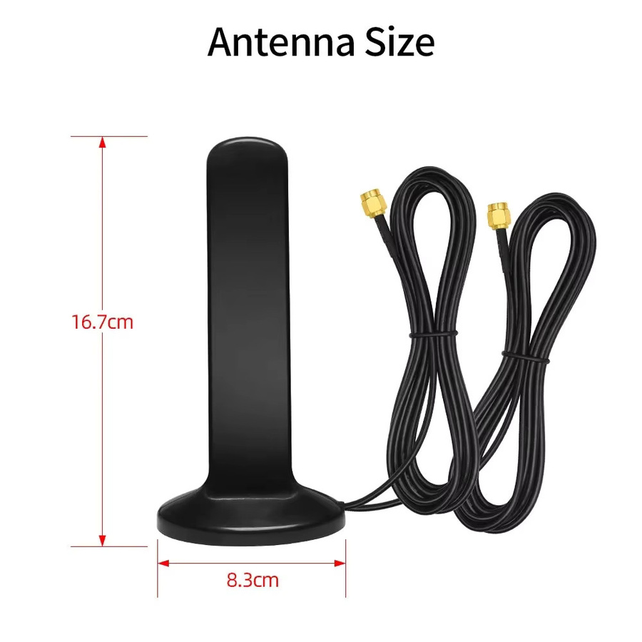 NOWEPOCH 5G LTE 4G Antenne mit 12dBi Gewinn, 2x2 MIMO Omni Paddelantenne, 600-6000MHz, Schwarz, inklusive 2x TS9 Adapter und Magnetfuß - Bild 3
