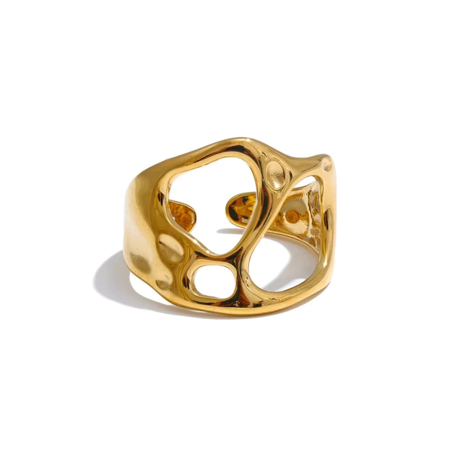 Yhpup Offener Ring, Edelstahl, geometrisch, verstellbar - Bild 4