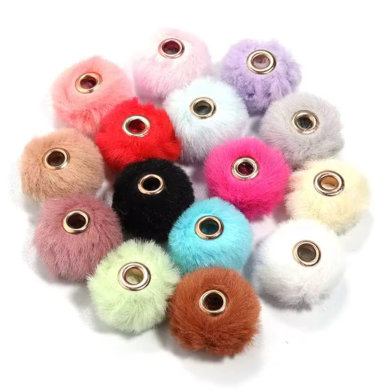 louleur Perle, Plüsch, Perlen, 20mm, Weiß, Unisex - Bild 2