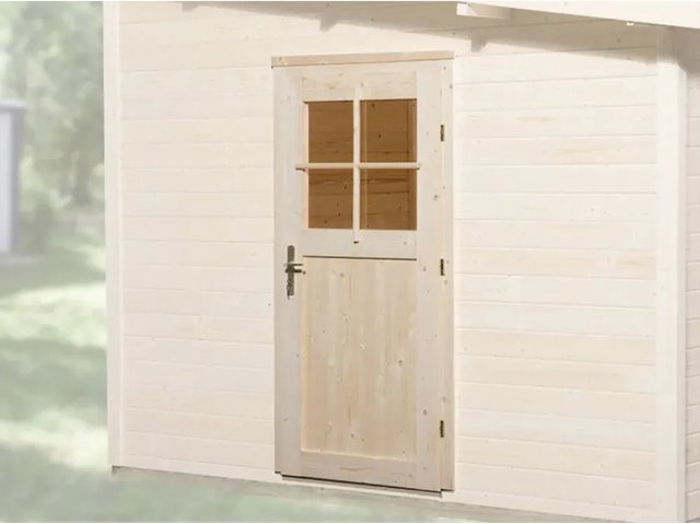 WEKA Einzeltür aus Holz in Beige für Gartenhäuser B x H: 97 x 181 cm - Bild 1