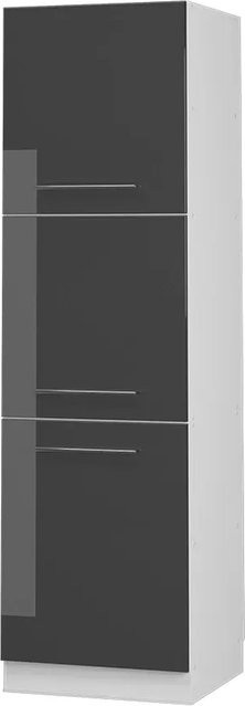 Vicco Herdumbauschrank Fame-Line in Anthrazit Hochglanz und Weiß, Breite: 60 cm, Tiefe: 58 cm, Höhe: 206 cm - Bild 1