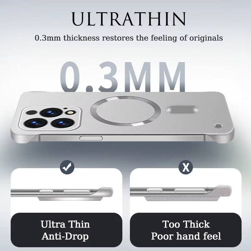 MagSafe kompatible magnetische Schutzhülle aus hartem PC für Oppo Reno 13 12 11 10 Pro 9 8 7 6 Pro in Grau - Bild 3