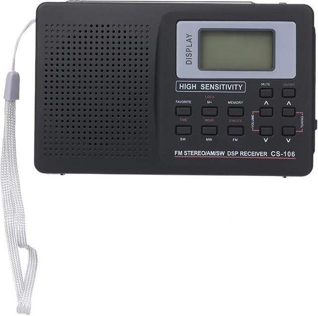 Honor Electronics Tragbares Multiband-Digital-Stereo-Radio mit FM/AM/SW-Empfang und Kopfhöreranschluss in Schwarz - Bild 1