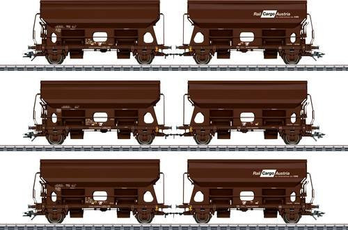 Märklin 3er-Set Selbstentladewagen-Paare der ÖBB in H0, Mahagonibraun