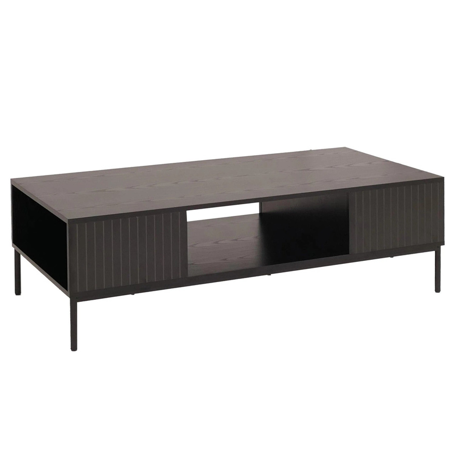 MCW TV-Rack O39 Lowboard in Schwarz mit Lamellen-Design aus Melamin MDF, B/T/H: 120 x 60 x 39 cm - Bild 3