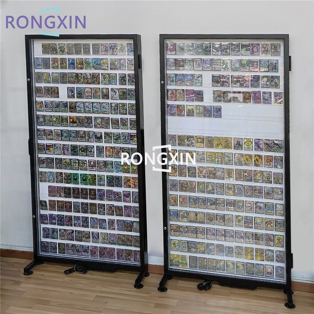XMSJ Sammelkarten-Displayständer Vitrine aus Acryl und Metall für Baseball- und Sportkarten, Schwarz/Transparent - Bild 1