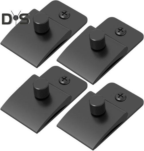 Medoc Wandteppich-Clips aus Metall in Schwarz, 4 Stück mit Schrauben zur Wandmontage - Bild 1