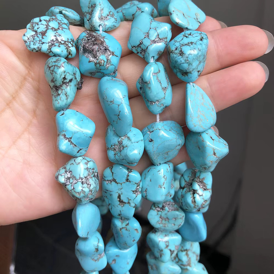 Halskette TTUIJI, blaue Türkis-Steinperlen, Unisex - Bild 2
