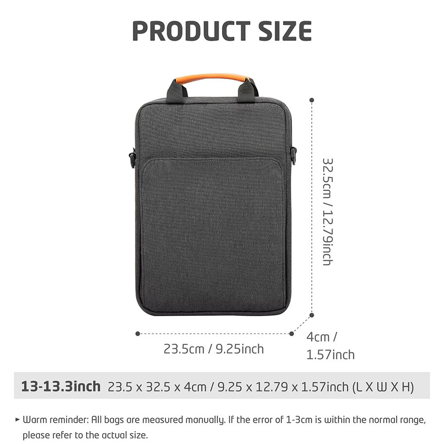 ValueWin Tablet-Schultertasche für 12 bis 13,3 Zoll, Laptop-Tasche und Aktentasche, Schwarz - Bild 2
