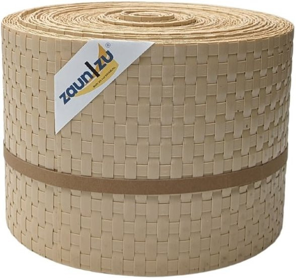 zaun zu Sichtschutzstreifen Rattan PE für Doppelstabmatten in Beige, 26 m - Bild 1
