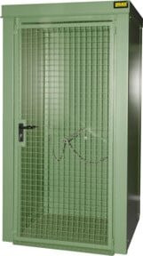 Bauer Gasflaschen-Container GFC-B M0, feuerbeständig und abschließbar, Farbe: Grün/Grau, B/T/H: 109,0 x 118,5 x 220,5 cm - Bild 1