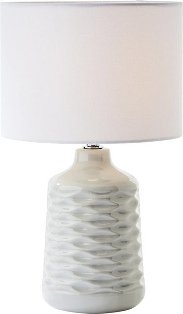 Brilliant Tischleuchte Ilysa aus Keramik und Textil in Grau und Weiß, Höhe: 42 cm - Bild 1