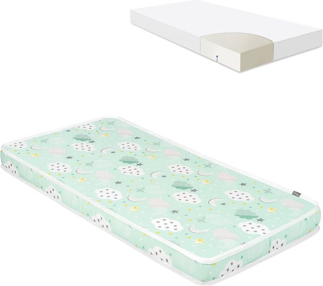 Kikkaboo Babybett Matratze Fantasia Cloud mit Baumwollbezug, grün, B/T: 120 x 60 cm, Höhe: 9 cm - Bild 1