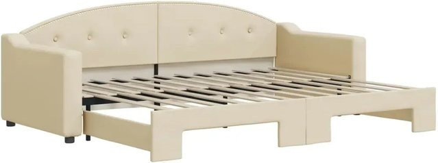 vidaXL Tagesbett ausziehbar in Beige mit Stoffbezug B/T/H: 80 x 200 cm - Bild 1