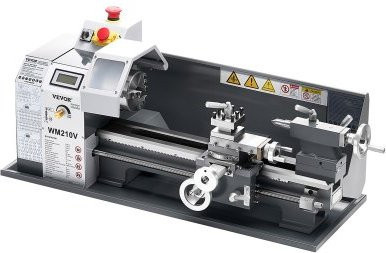 VEVOR Metalldrehmaschine in Grau mit 550 W, variable Geschwindigkeit 0-2500 U/min, für Präzisionsteile, Weichmetalle und Kunststoffe, Imperial-Metrisch-Gewinde, B/T/H: 60,6 x 41,0 x 38,0 cm - Bild 1