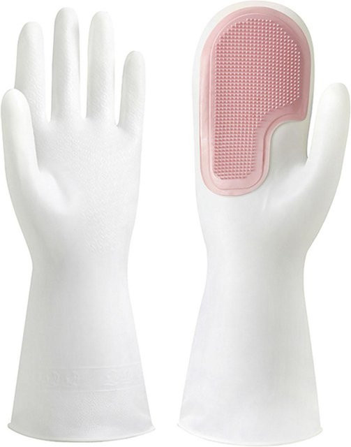CosyHome Reinigungshandschuhe aus PVC in Weiß, wiederverwendbar, rutschfest und wärmeisolierend zum Schrubben - Bild 1