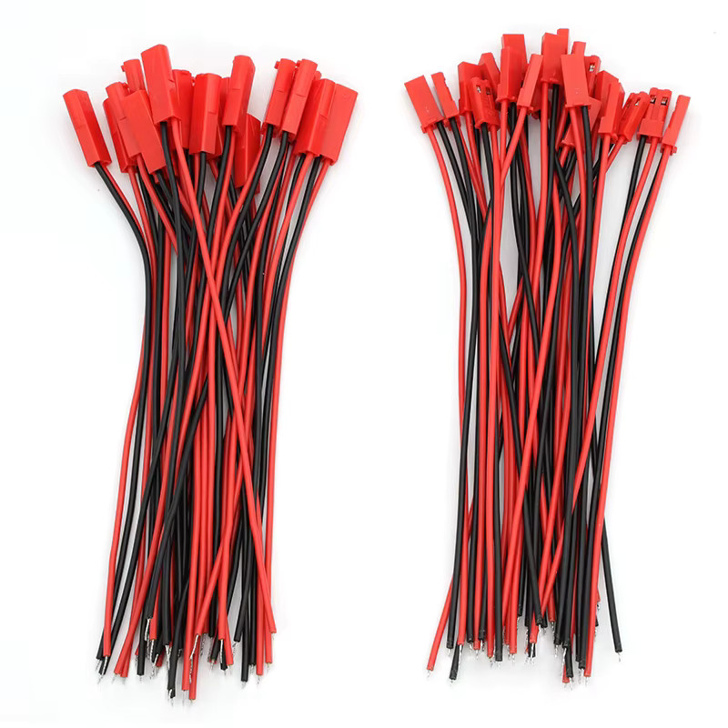 JCD JST 2-Pin Kabelverbinder Set aus Steckern und Buchsen in Rot für RC-Spielzeug, Akkus und LED-Lampen - Bild 2