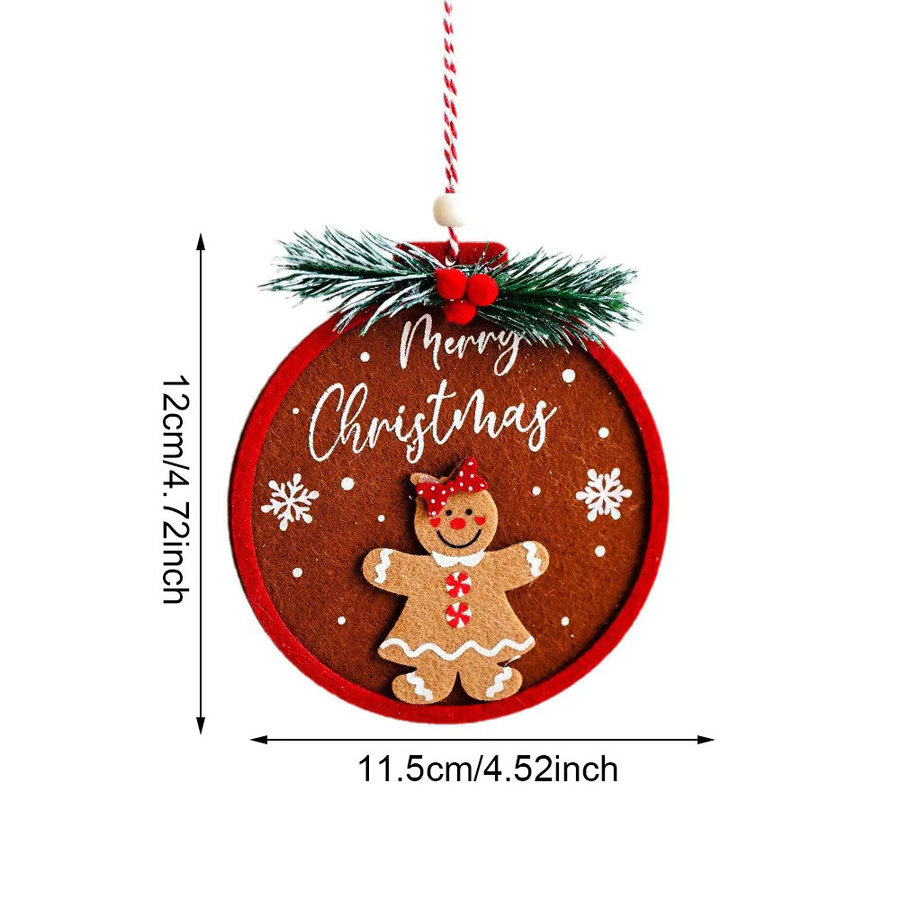 Runtowo Filz-Lebkuchenmann Weihnachtsanhänger in Mehrfarbig als Weihnachtsbaumdekoration für Weihnachten und Neujahr - Bild 4
