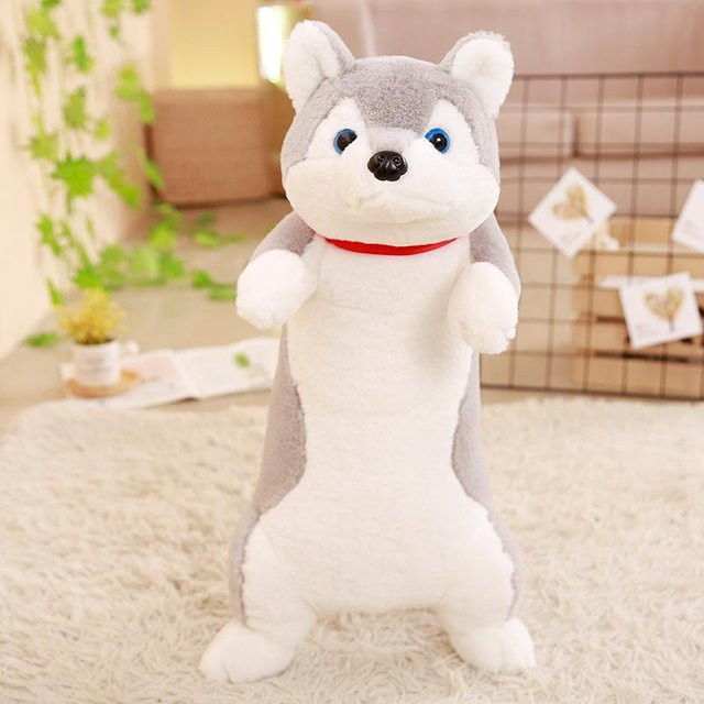 Linyi toy Shiba Inu Hundekissen Plüschtier, Grau - Bild 1