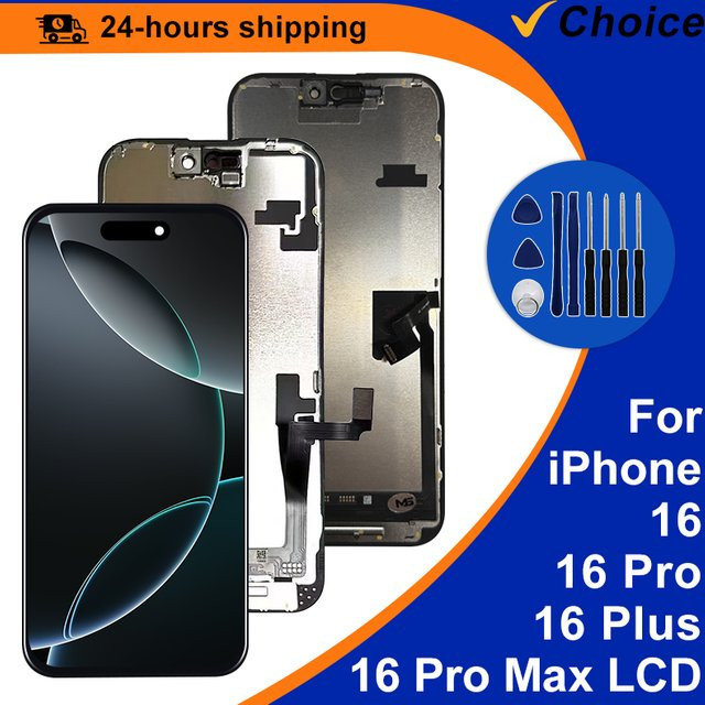 MSMADE OLED Ersatzdisplay mit True Tone und 3D Touchscreen für iPhone 16 Pro Max, iPhone 16 Plus und iPhone 16 Pro in Schwarz - Bild 1