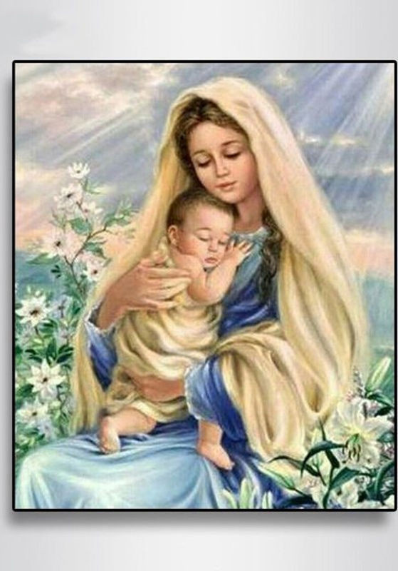 FIYO Diamond Painting Religion Motiv als 5D DIY Diamantstickerei mit Strass in Mehrfarbig, B/H: 20 x 30 cm - Bild 1