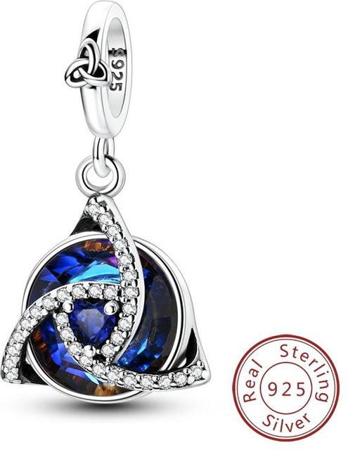 YIRAN Anhänger Charms, Kupfer, Blau, Zirkonia, Damen - Bild 1
