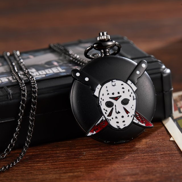 Taschenuhr Messing, Quarz, Schwarz, Herren - Bild 1
