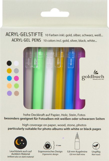 goldbuch Acryl-Gelstifte für Fotoalben in 10 Farben Multicolor - Bild 1