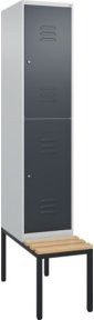 C+P Doppelstock-Spind Classic PLUS Sitzbank mit 1 Abteil, Buche-Hartholz Sitzfläche, B/T/H: 212,0 x 40,0 x 81,5 cm - Bild 1
