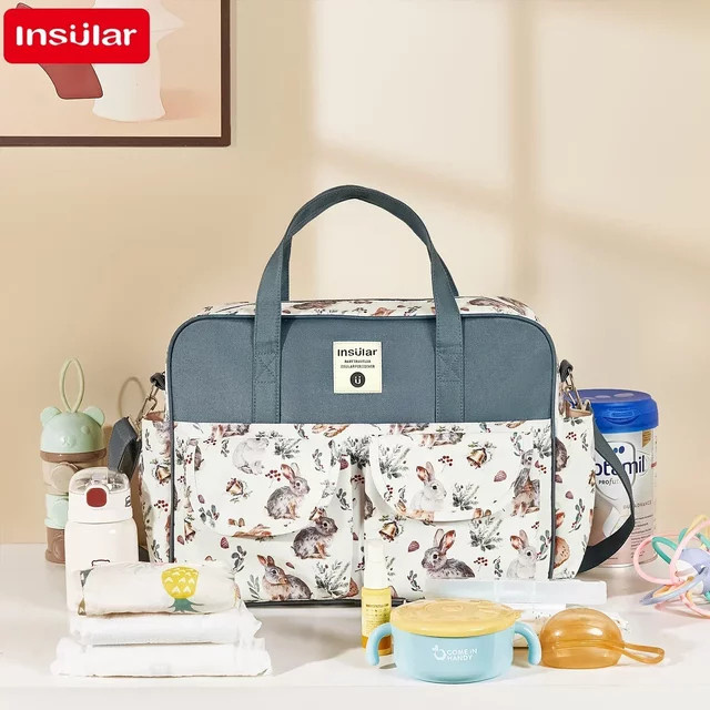 Multifunktionale Baby-Wickeltasche mit Tiermotiven, wasserdicht und leicht als Umhängetasche in Multicolour - Bild 1